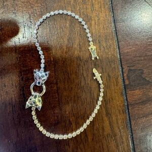 Double panther head tennis bracelet